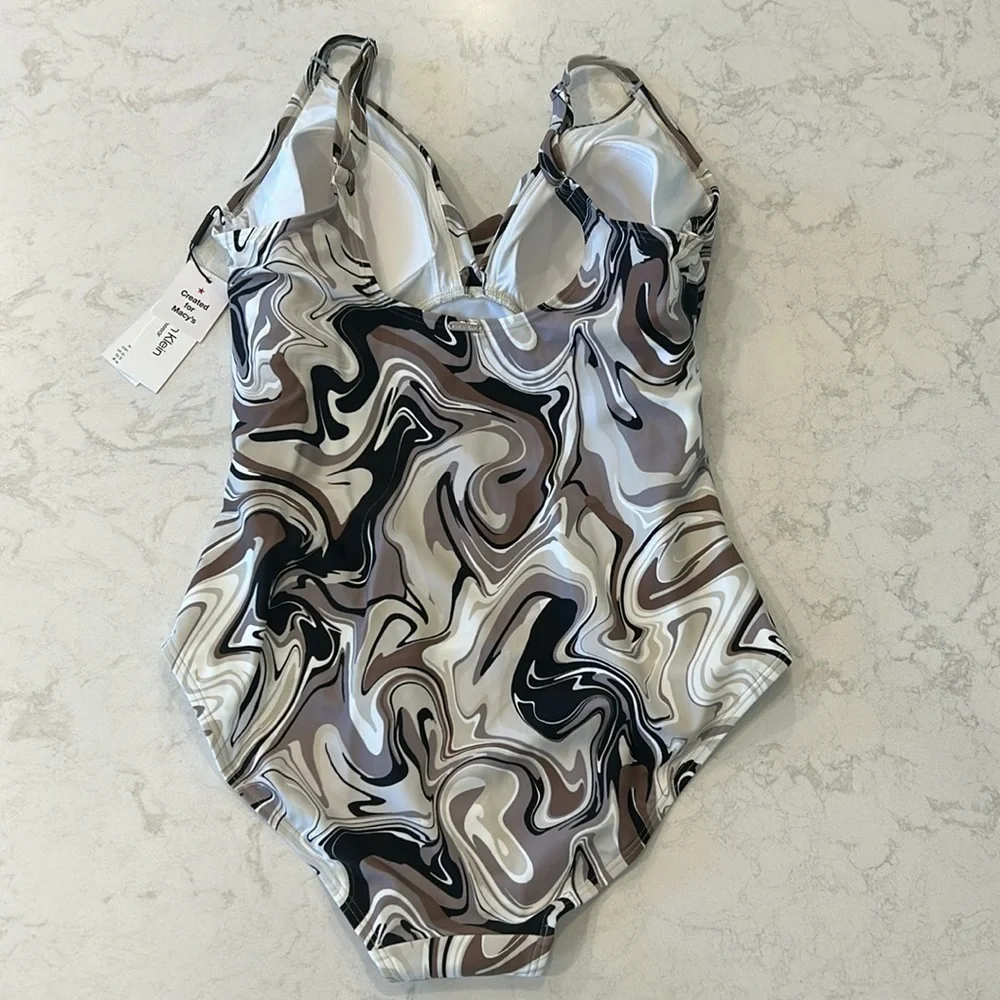 Calvin Klein Women's Twist Tummy Control One-Piece Swimsuit 18 Plus NWT